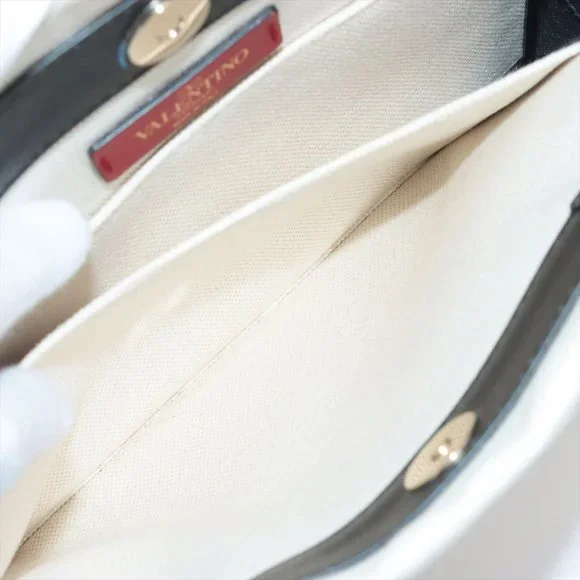 Sold out ❌Valentino Garavani VLTN Canvas & leather 2 way tote bag black x beige - Picture 9 of 12